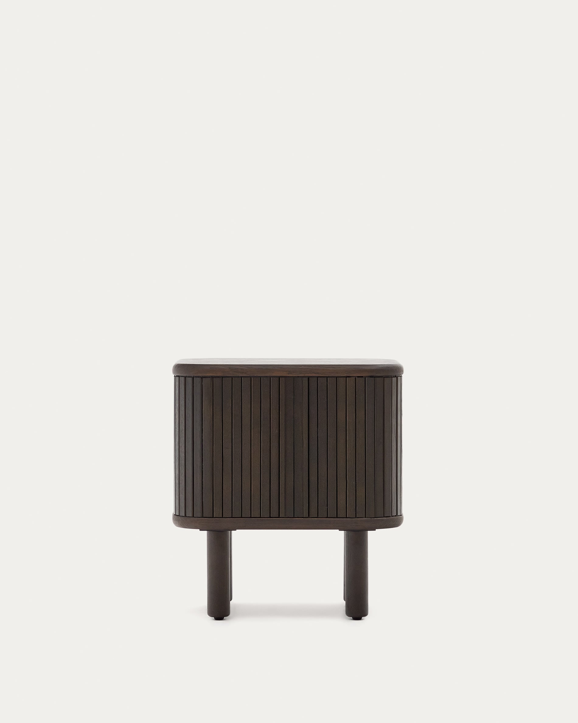 Dunkles Japandi Nachttisch aus Holz