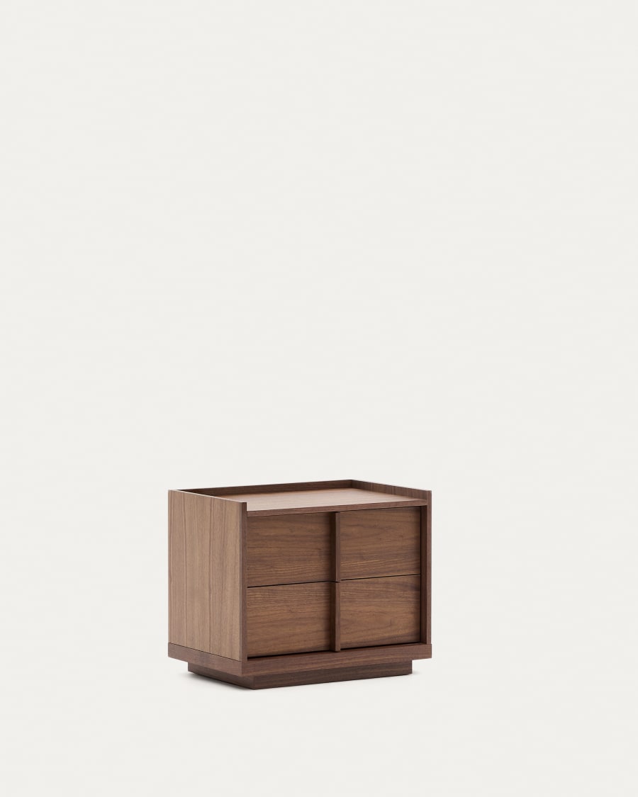 Japandi Nachttisch aus Dunklem Holz