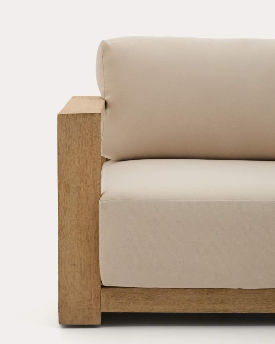 Ecksofa Japandi Akazienholz Hell 5-Sitzer