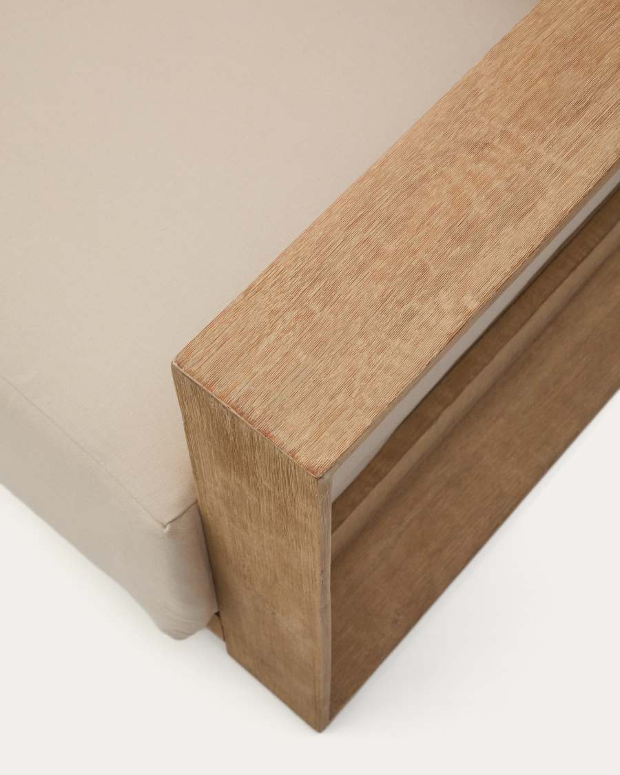 Ecksofa Japandi Akazienholz Hell 5-Sitzer