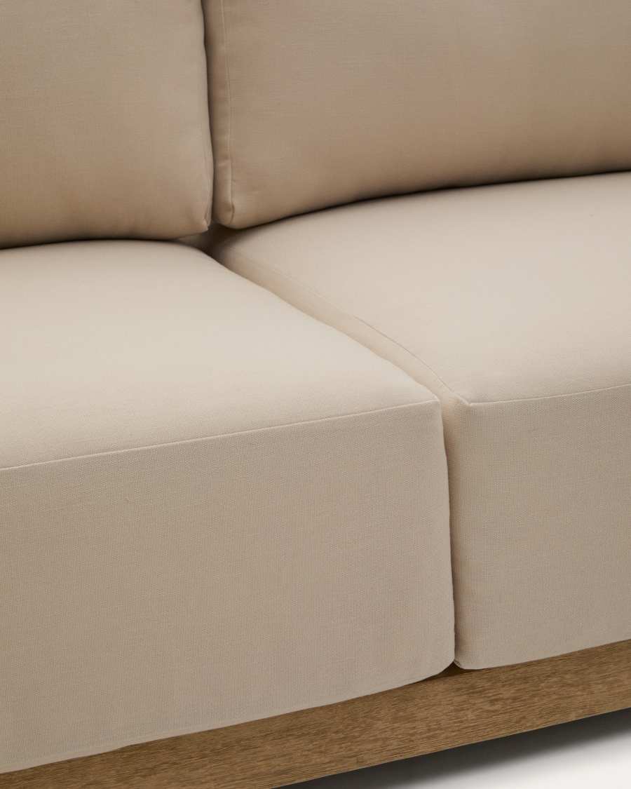 Ecksofa Japandi Akazienholz Hell 5-Sitzer