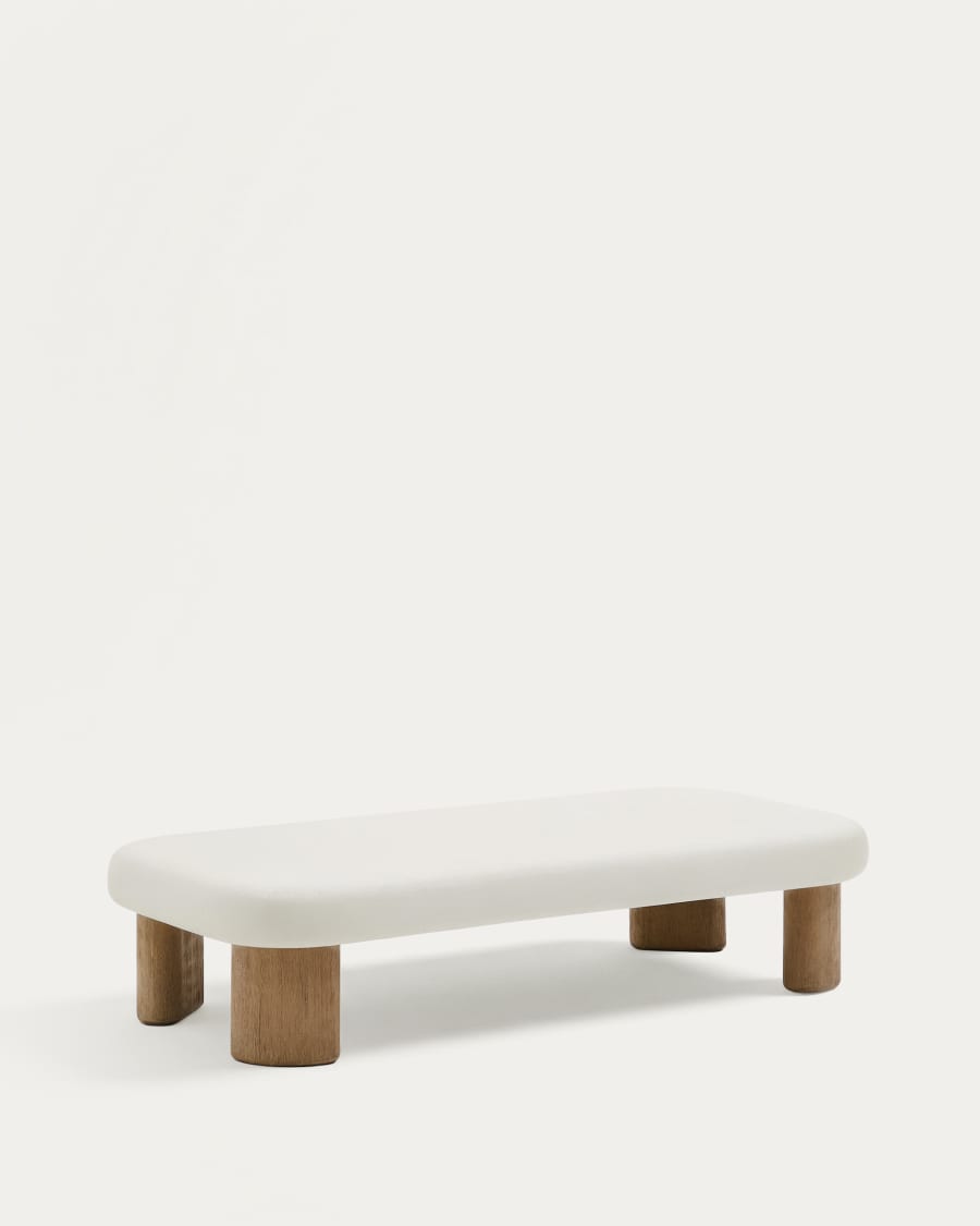 Couchtisch Japandi Zement Akazienholz 140x70 cm