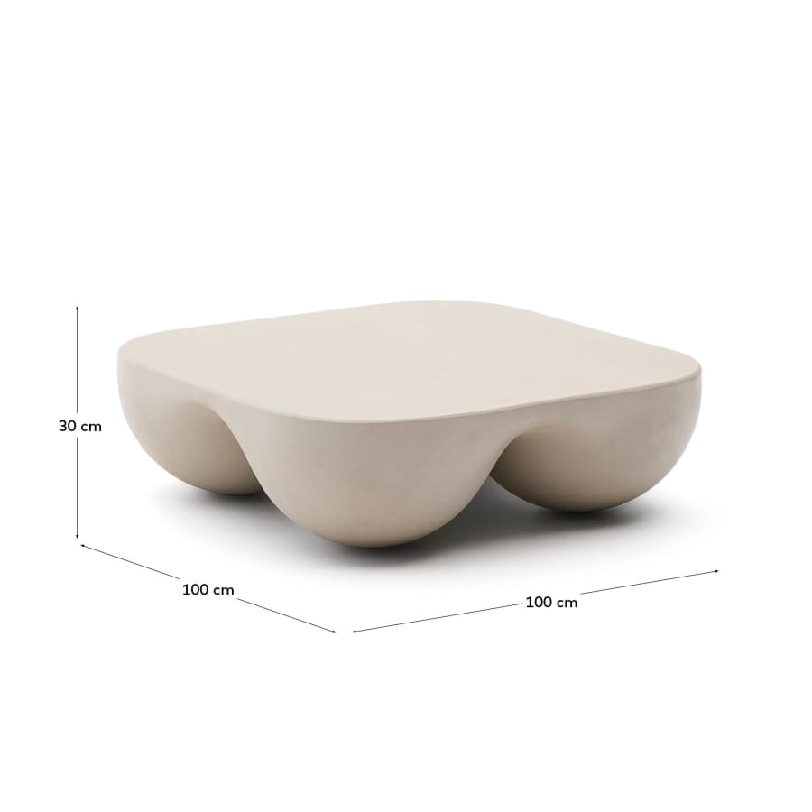 Couchtisch Japandi Polystone 100x100 cm