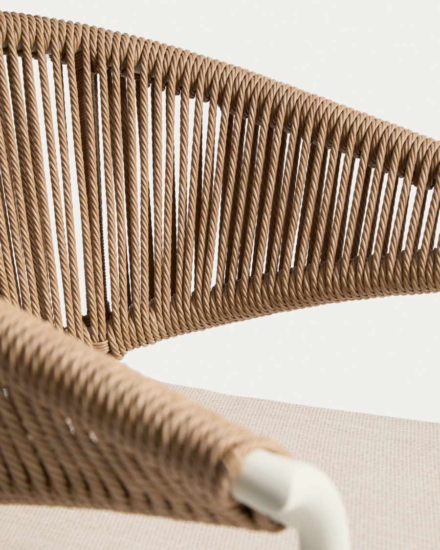 Japandi Stuhl Ecru | Aluminium & Seil in Braun