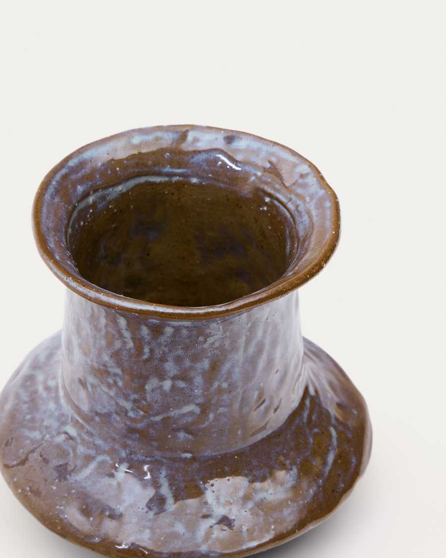Japandi Keramikvase Braun 16 cm