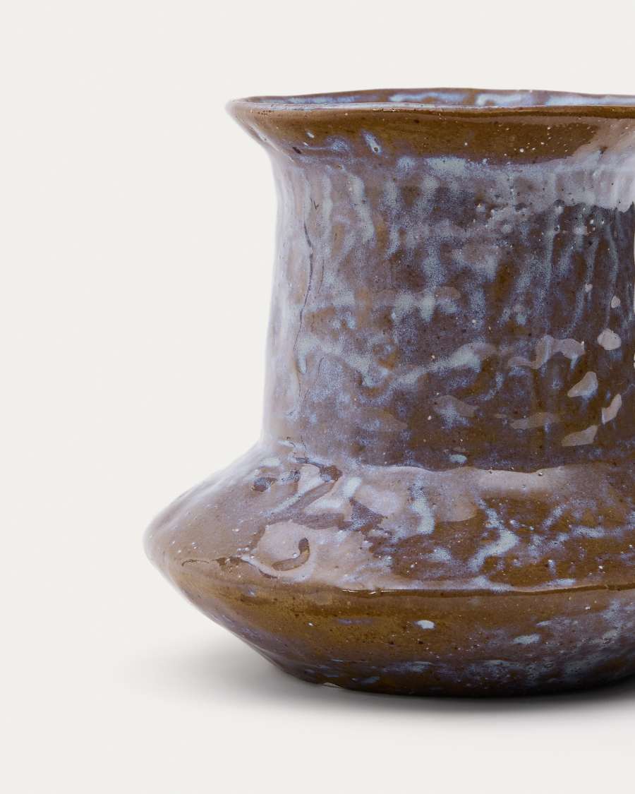 Japandi Keramikvase Braun 16 cm