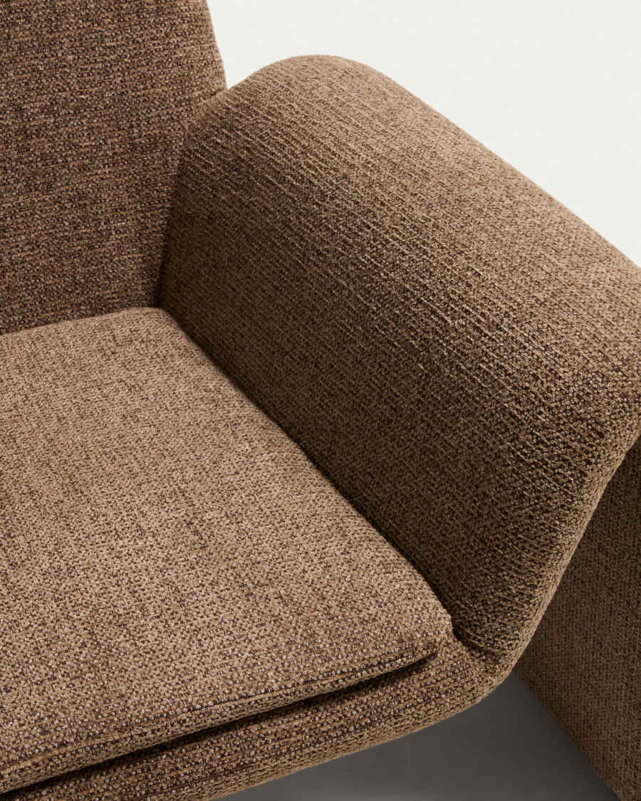 Sessel Japandi Schokoladenbraun Chenille