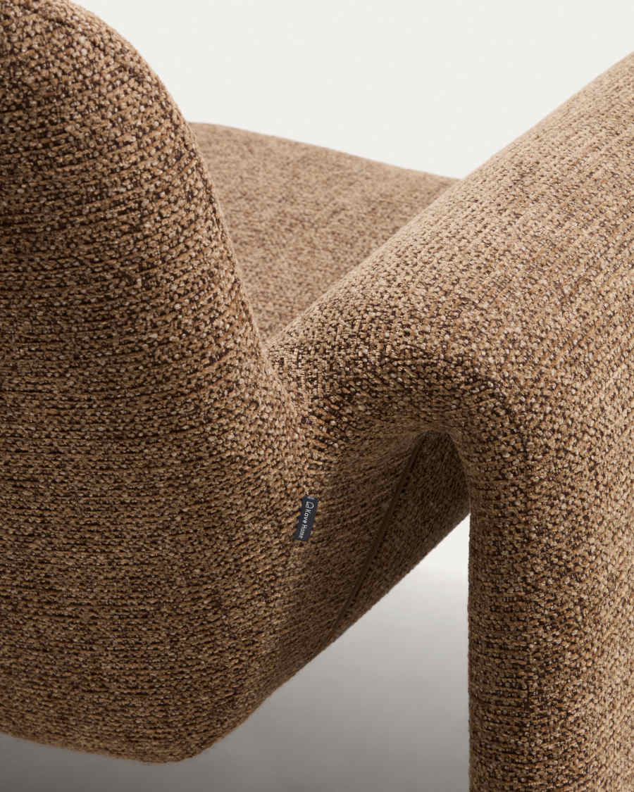 Sessel Japandi Schokoladenbraun Chenille