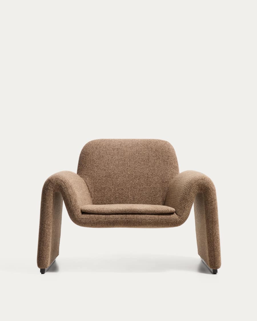Sessel Japandi Schokoladenbraun Chenille