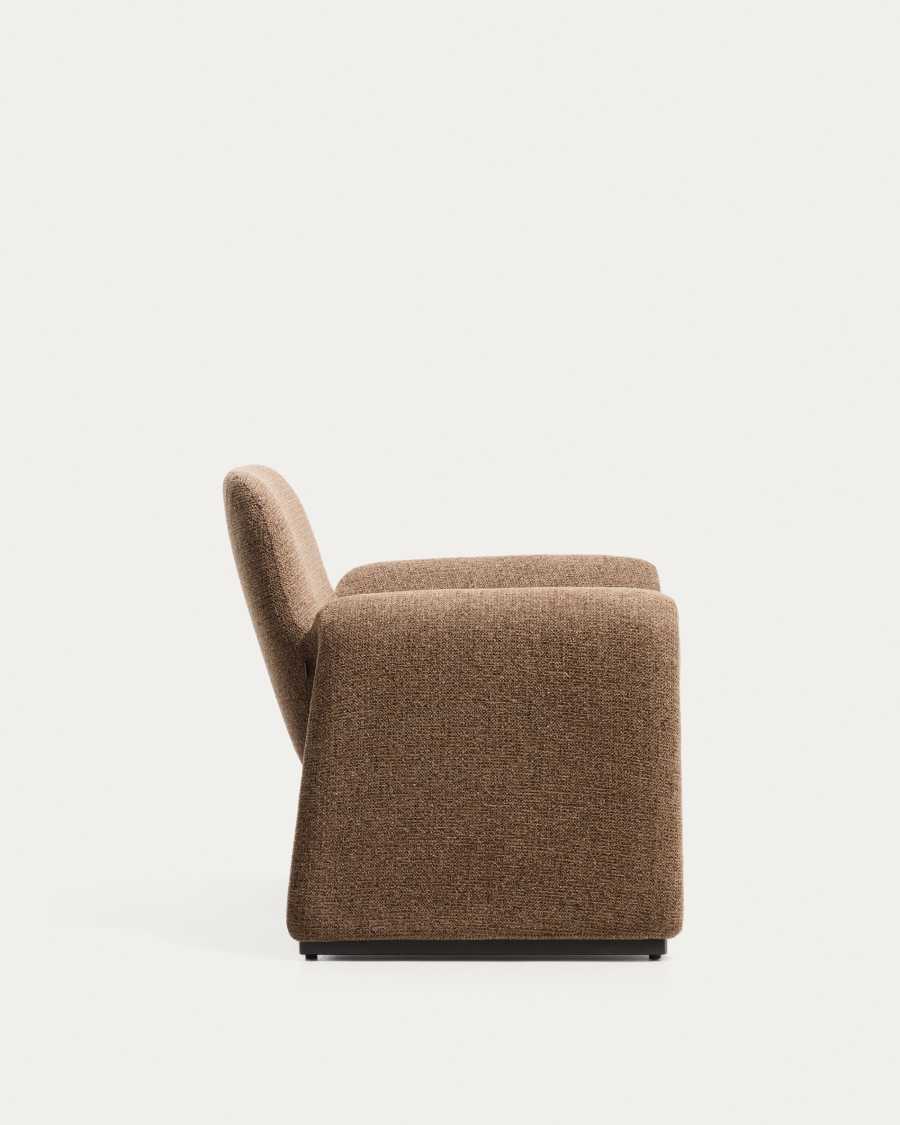 Sessel Japandi Schokoladenbraun Chenille