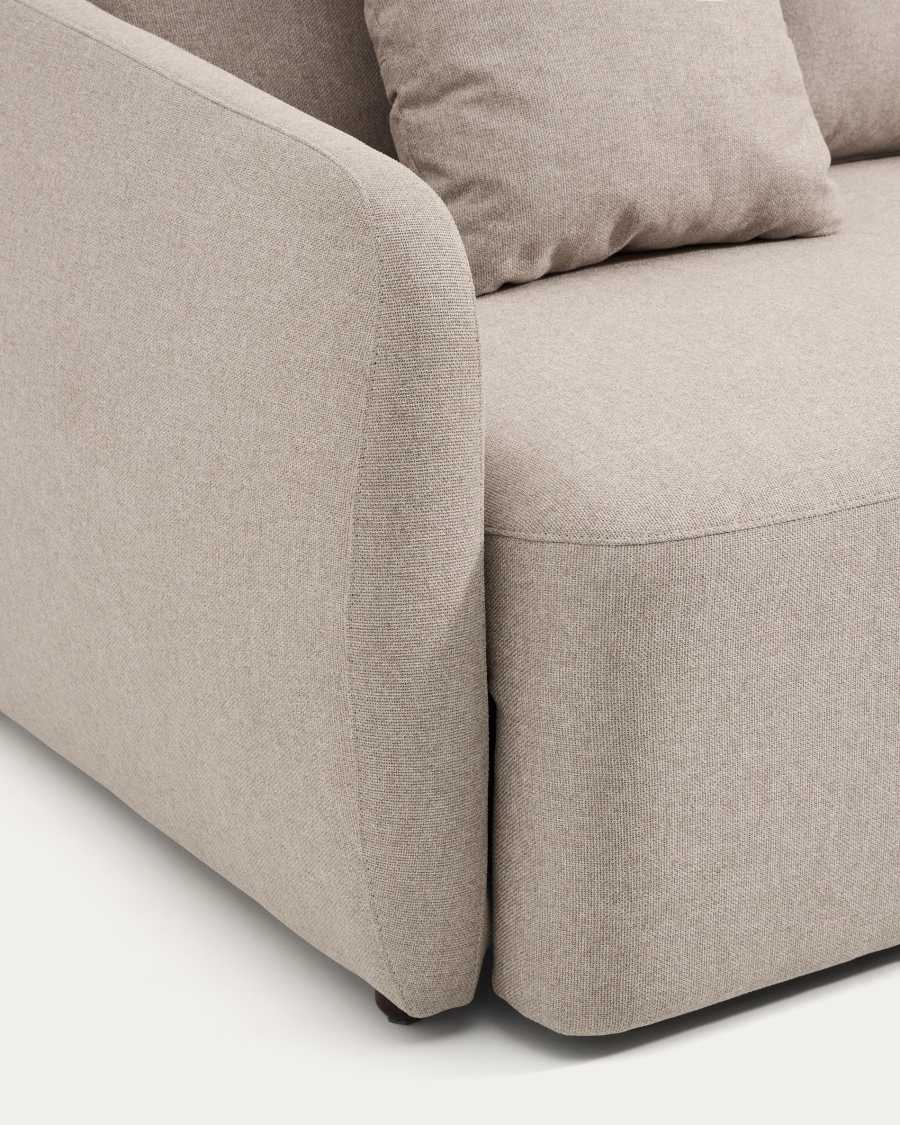 Bettsofa Japandi Beige Chenille 3-Sitzer