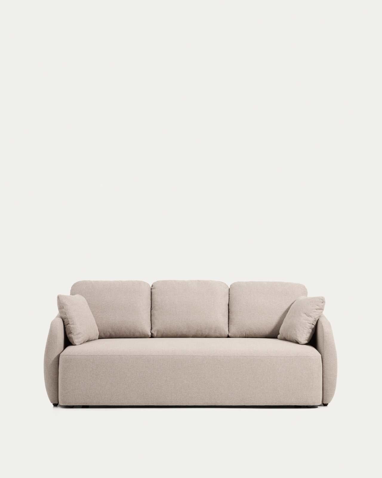 Bettsofa Japandi Beige Chenille 3-Sitzer