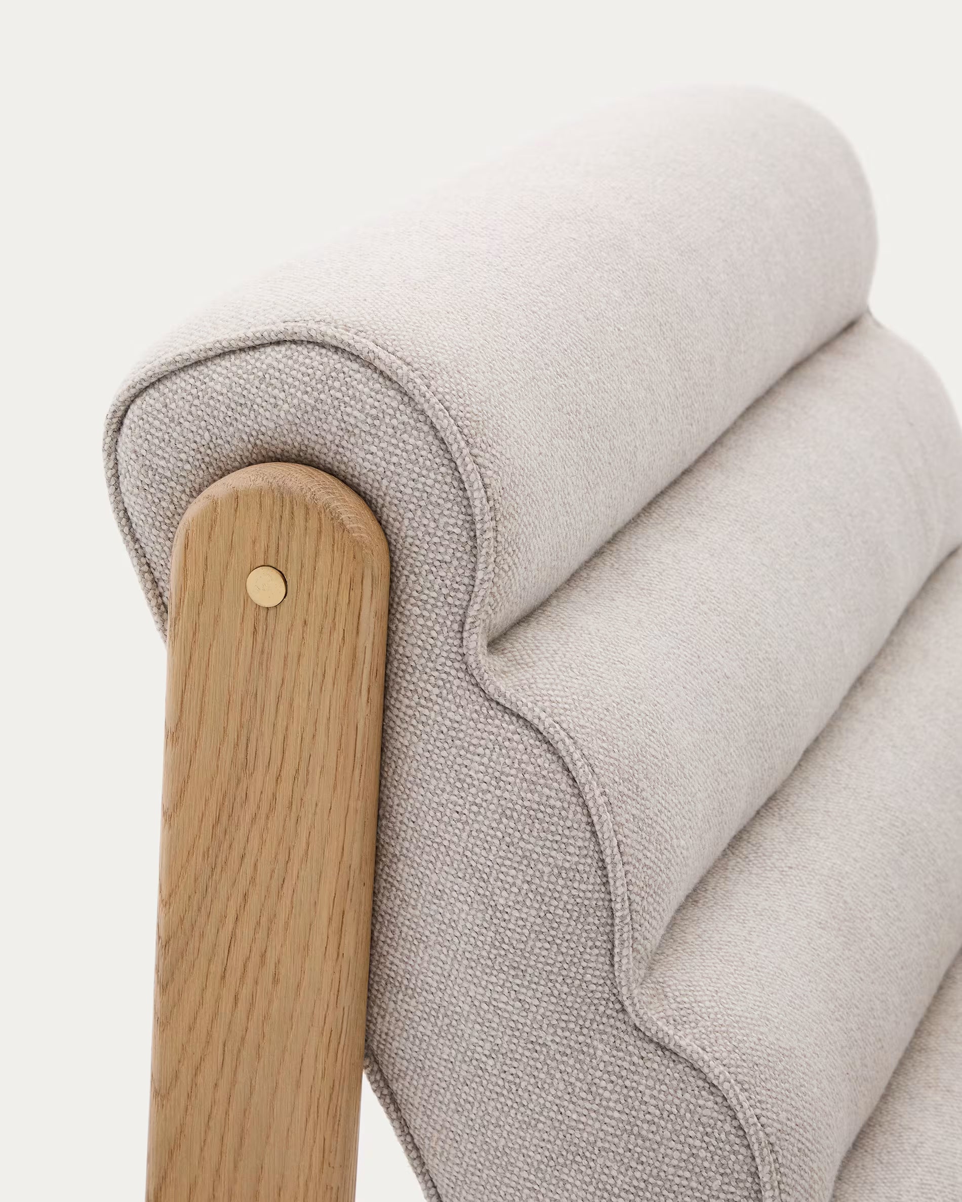Sessel Japandi Beige Eichenholz Natur