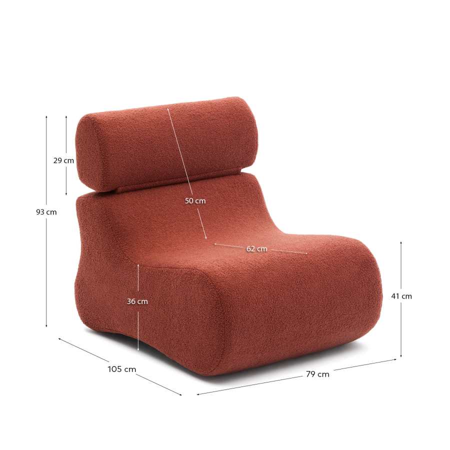 Sessel Japandi Terrakotta Bouclé