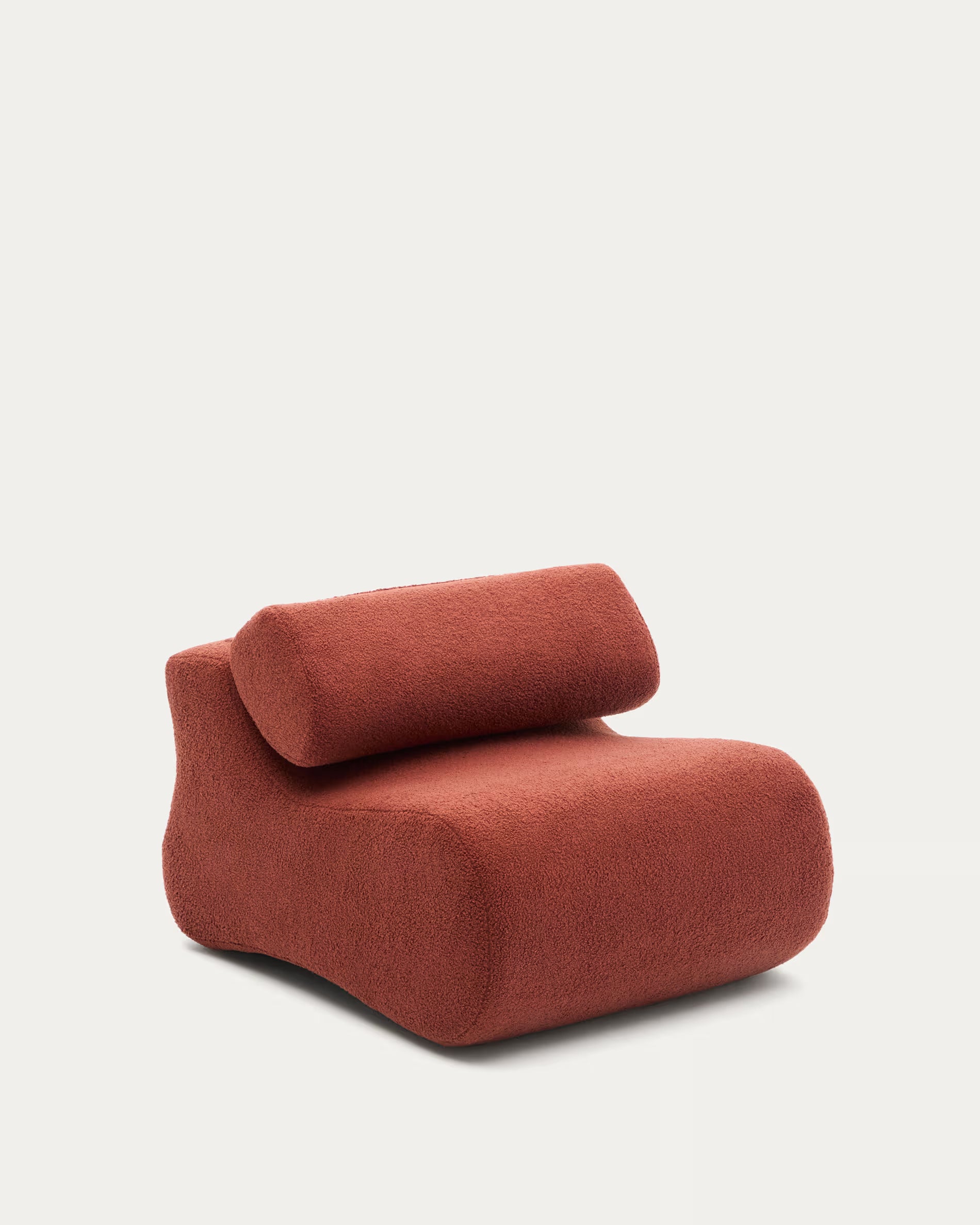 Sessel Japandi Terrakotta Bouclé