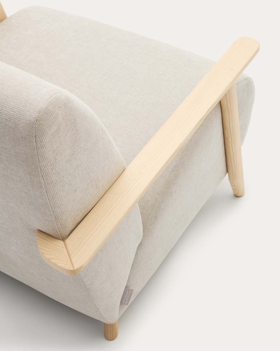Sessel Japandi Perlen-Chenille Eschenholz Natur – Meghan