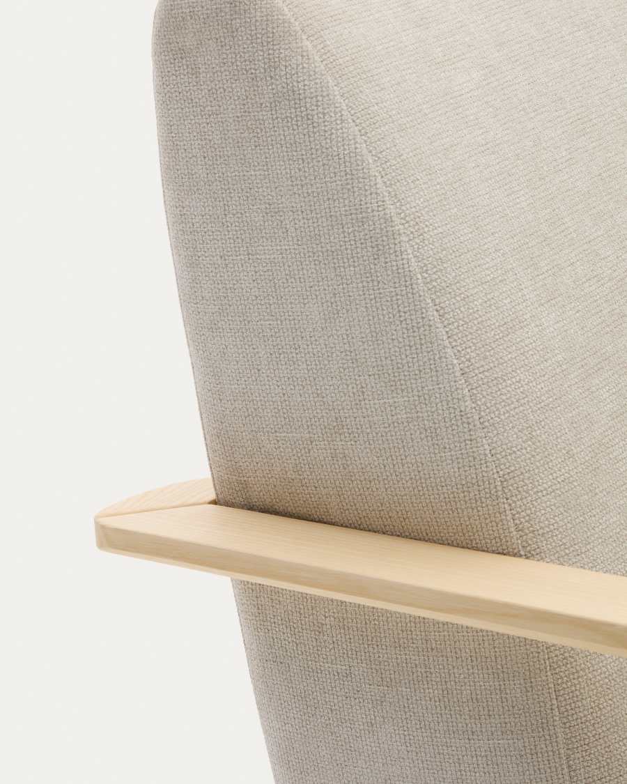 Sessel Japandi Perlen-Chenille Eschenholz Natur – Meghan
