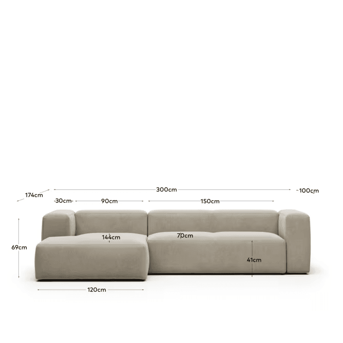 Japandi Chaiselongue Sofa Blok