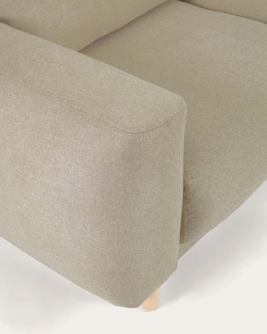 Japandi Sofa mit Récamiere Rechts Beige