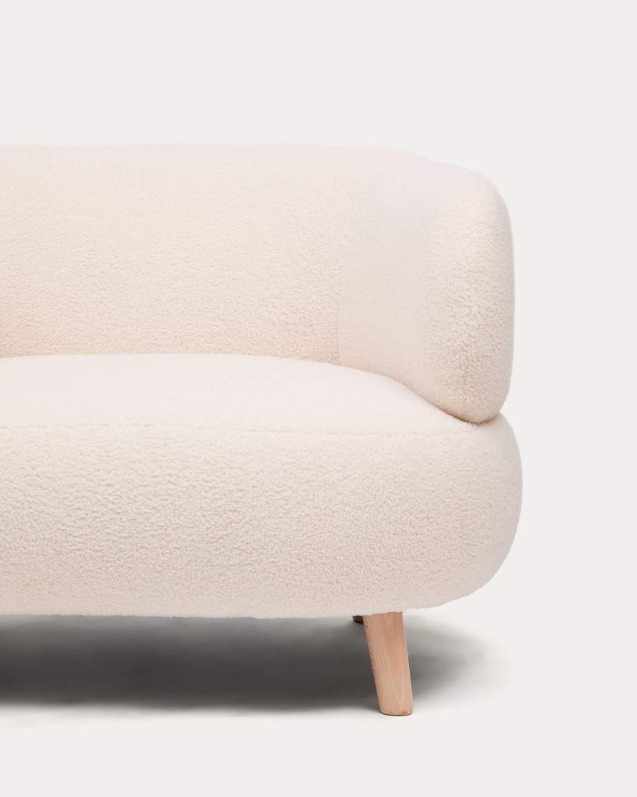 Sessel Japandi Ecru Bouclé Buche 90 cm