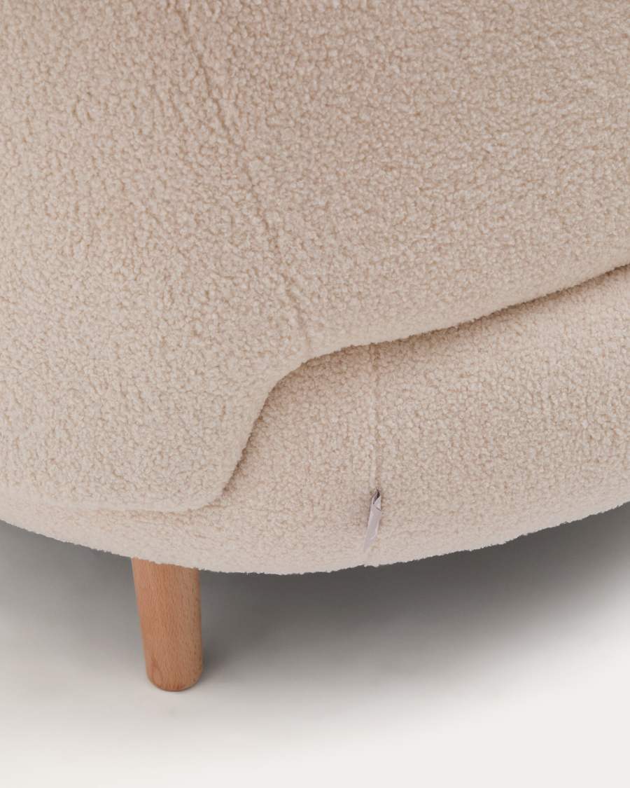 Sessel Japandi Ecru Bouclé Buche 90 cm