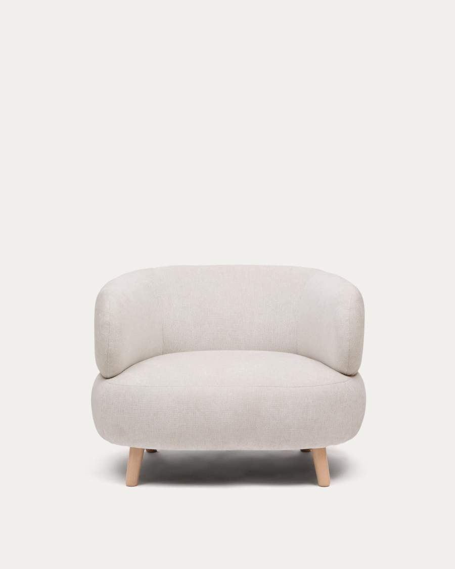 Sessel Japandi Perle Chenille Buche 90 cm