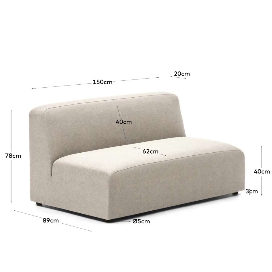 Modulsofa Japandi Beige 2-Sitzer