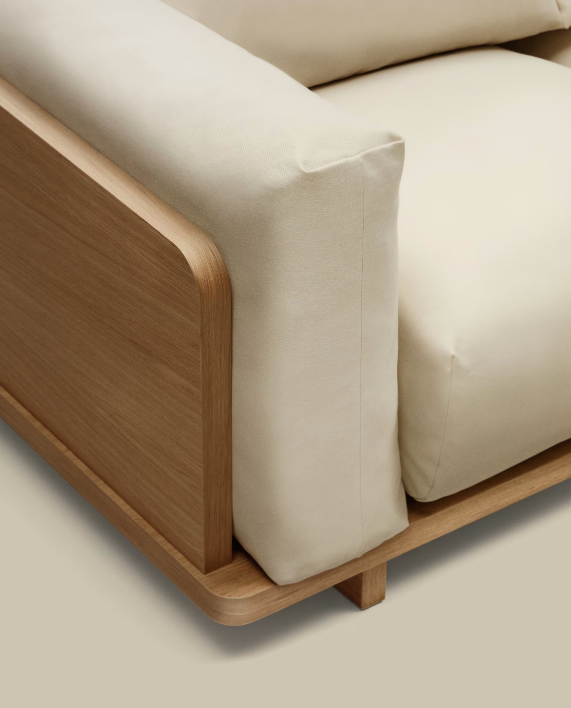 Japandi Sofa Beige 3-Sitzer