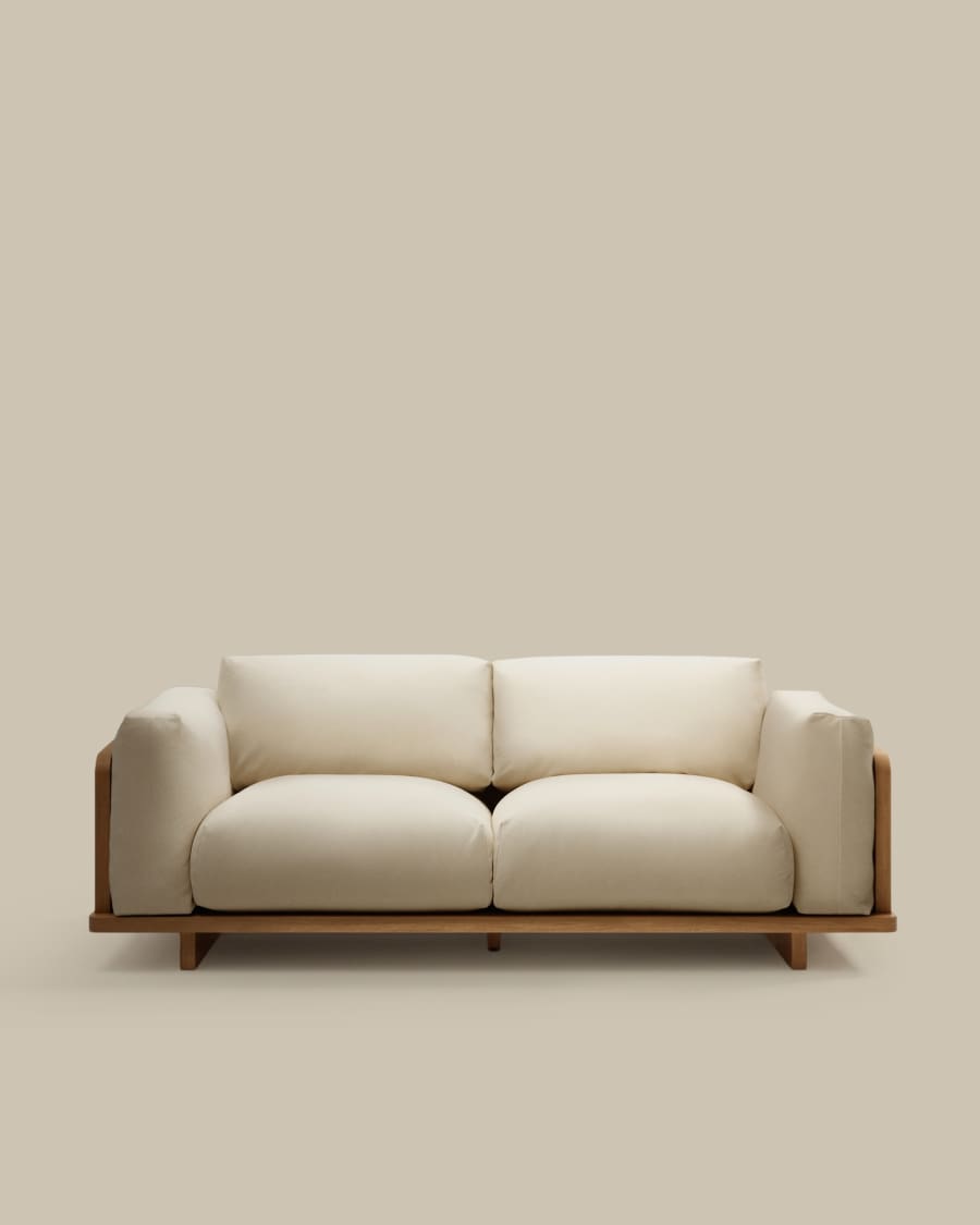 Japandi Sofa Beige 3-Sitzer