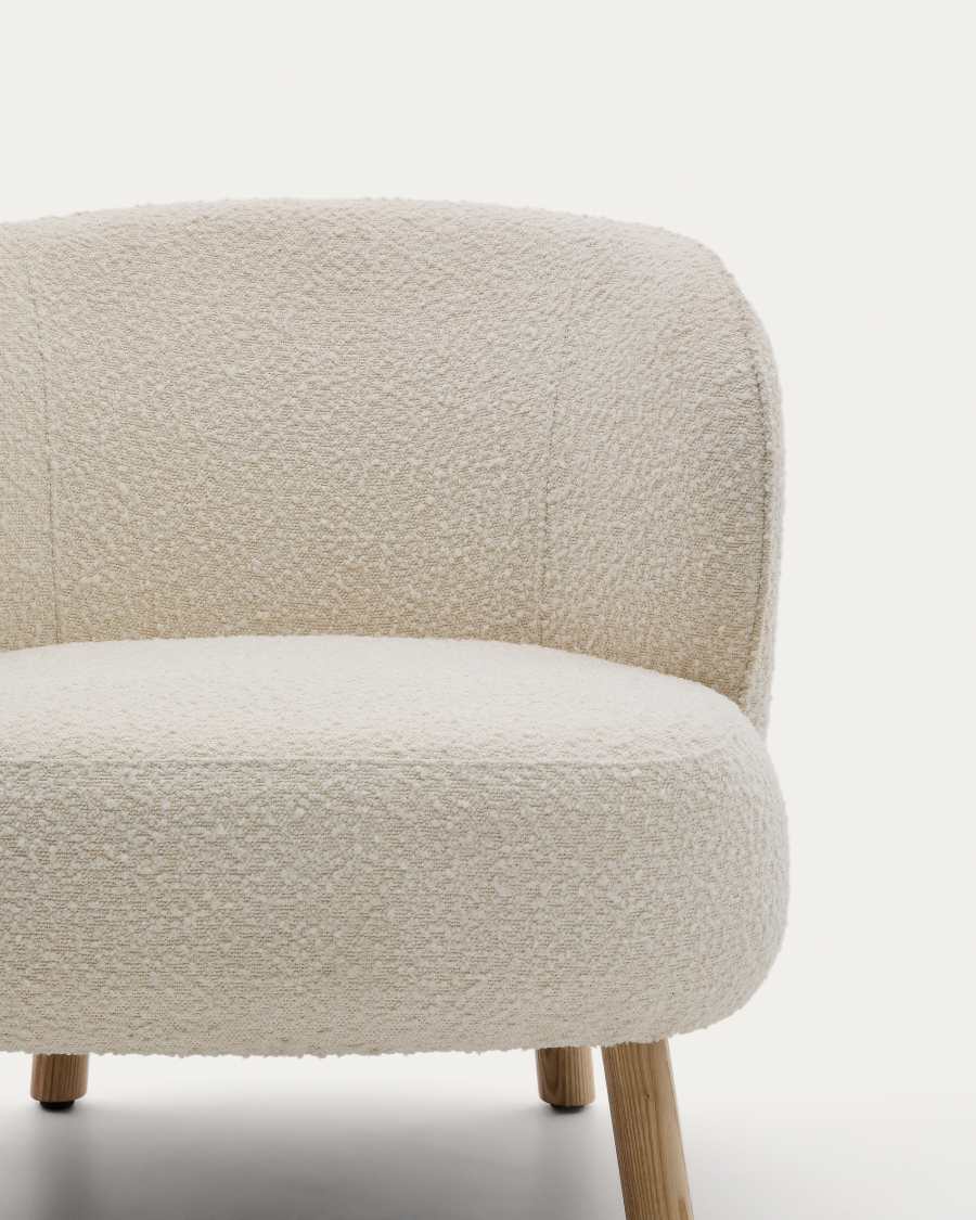 Sessel Japandi Weiß Schaffell Buche