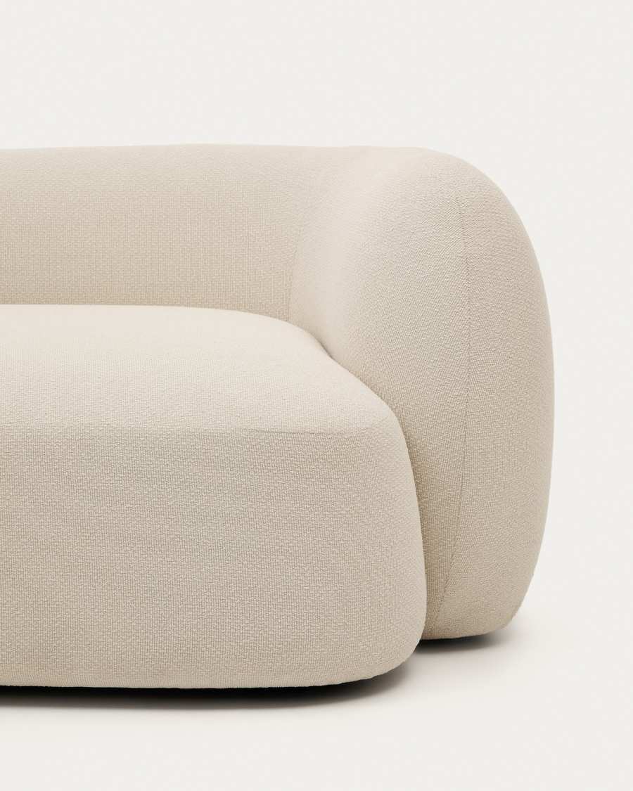 Modulares Japandi Sofa Ecru Chenille mit Chaiselongue Links