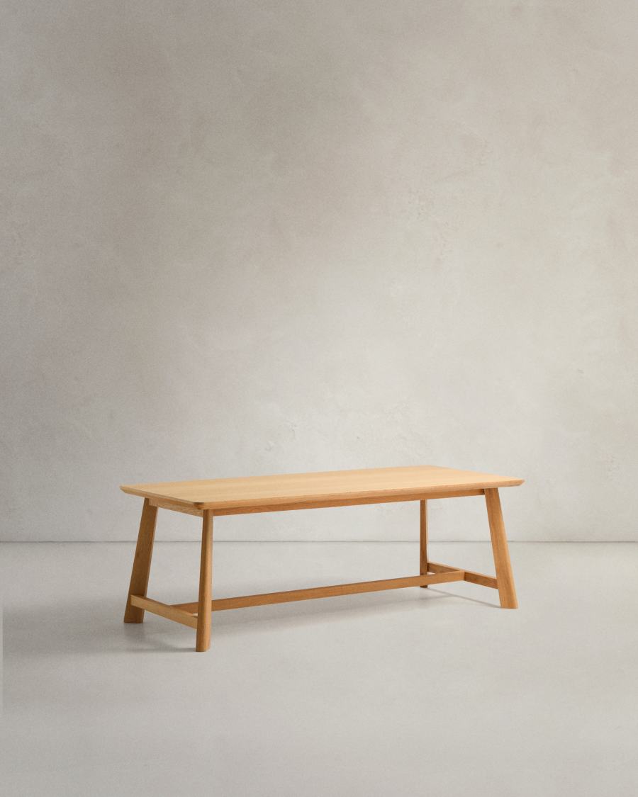 Japandi Esstisch aus Eichenholz Natur 220x100 cm