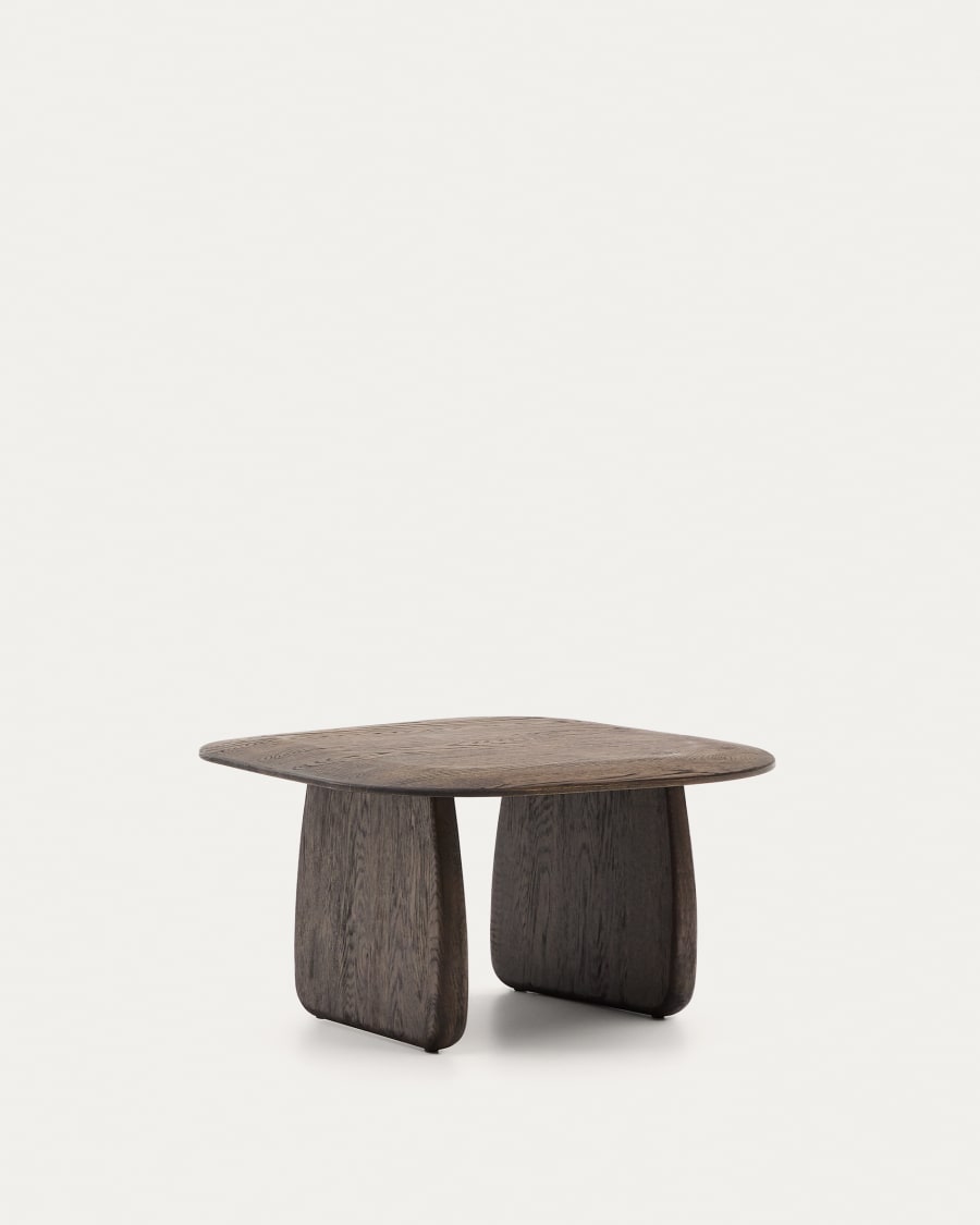 Dunkler Japandi Beistelltisch aus Holz