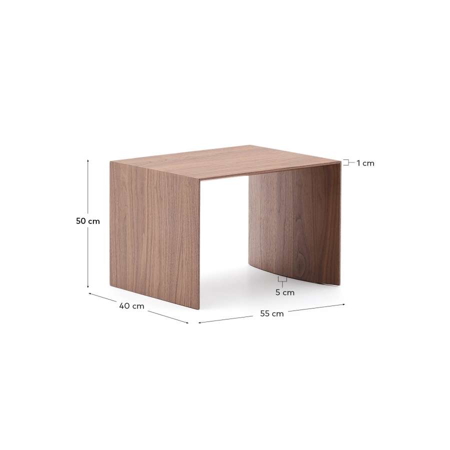 Beistelltisch Japandi Walnussfurnier 55x40 cm