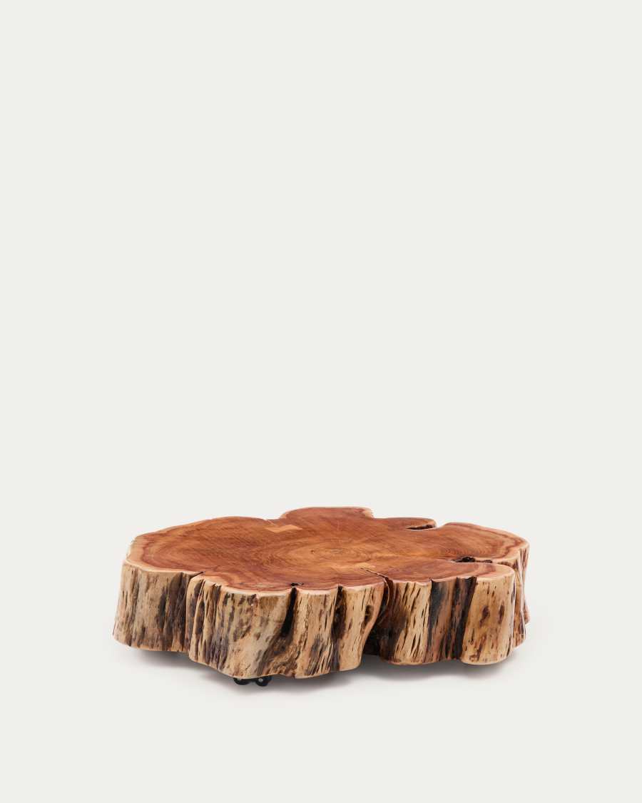 Couchtisch Japandi Akazienholz Gebleicht mit Rollen 65 cm