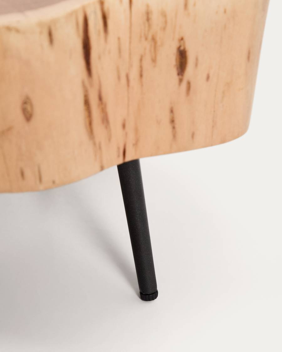 Couchtisch Japandi Akazienholz Gebleicht Stahl 49 cm
