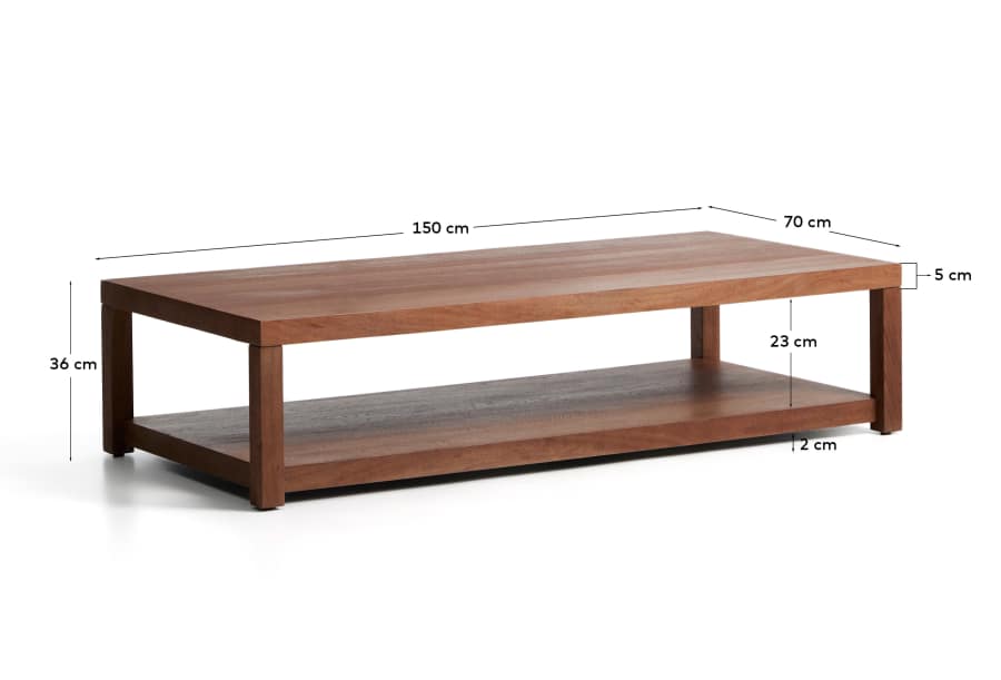 Couchtisch Japandi Akazienholz 150x70 cm