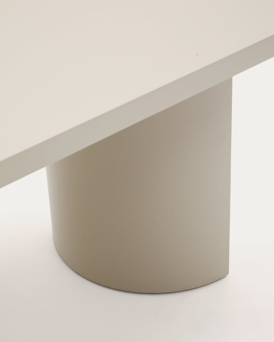 Japandi Tisch aus MDF in Eierschale, 200 x 100 cm