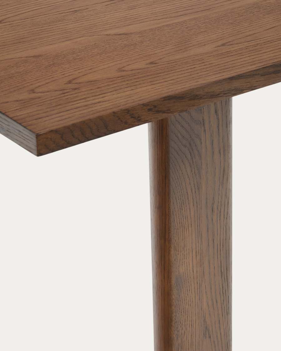 Japandi Ausziehtisch aus Eichenholz und Nussbaum, 200–250 cm