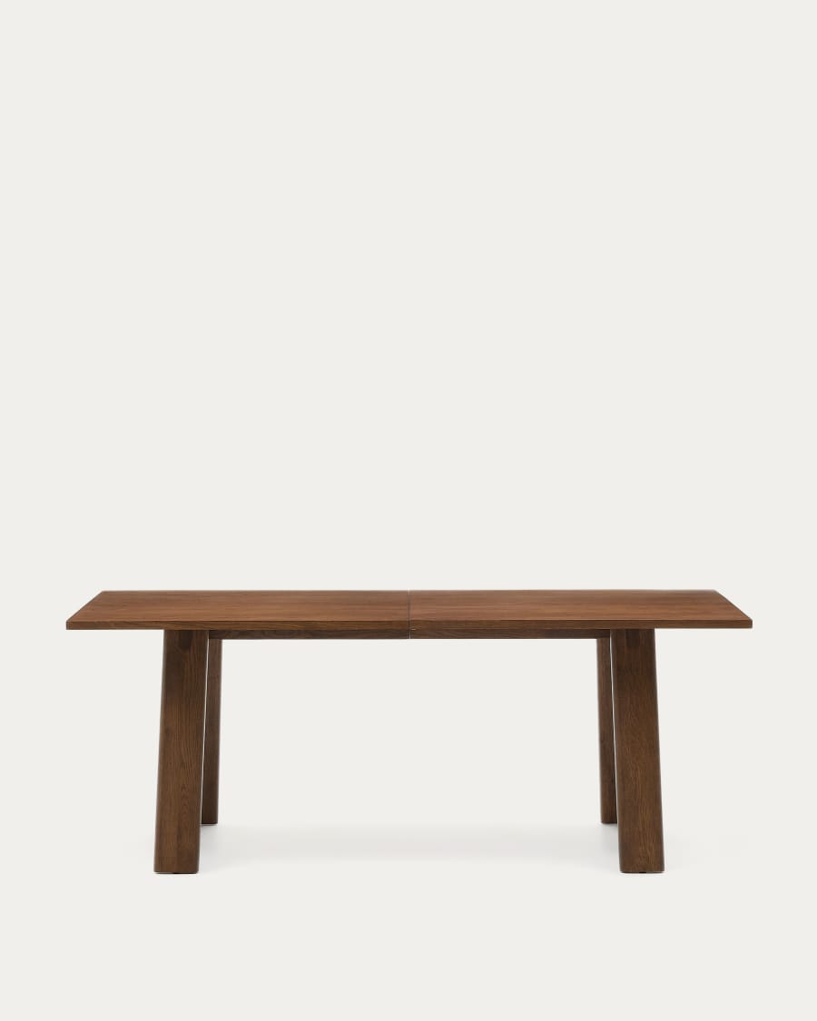 Japandi Ausziehtisch aus Eichenholz und Nussbaum, 200–250 cm