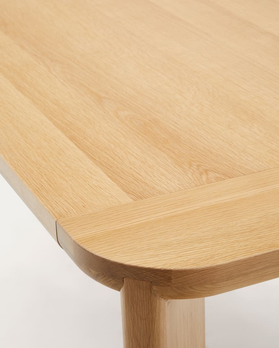 Japandi Esstisch aus Massivholz, ausziehbar