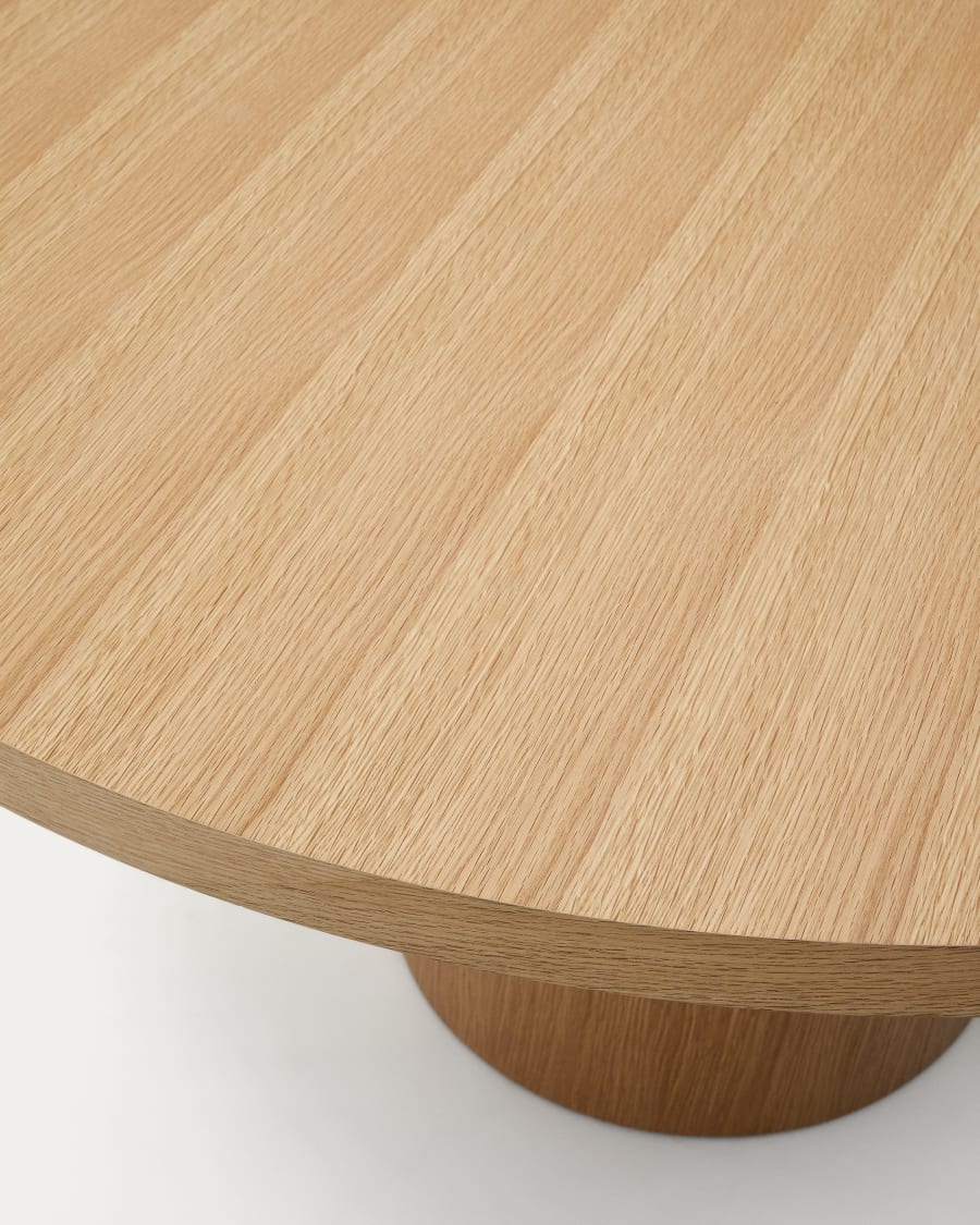 Japandi Couchtisch Rund aus Hellholz