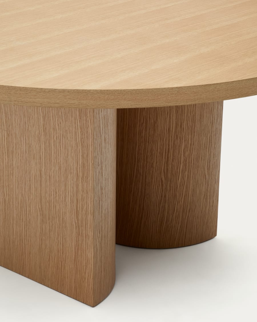 Japandi Couchtisch Rund aus Hellholz