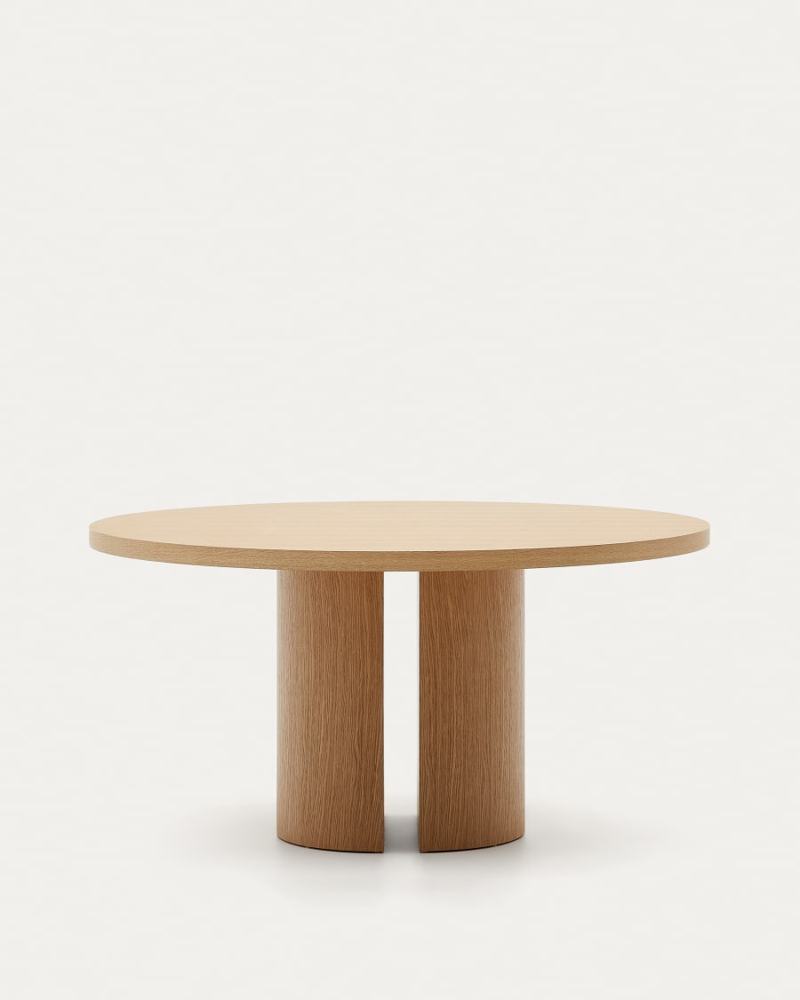 Japandi Couchtisch Rund aus Hellholz