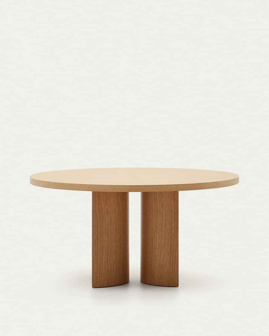 Japandi Couchtisch Rund aus Hellholz