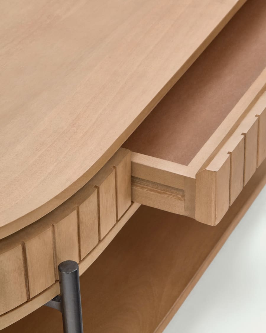 Japandi Couchtisch mit Schublade