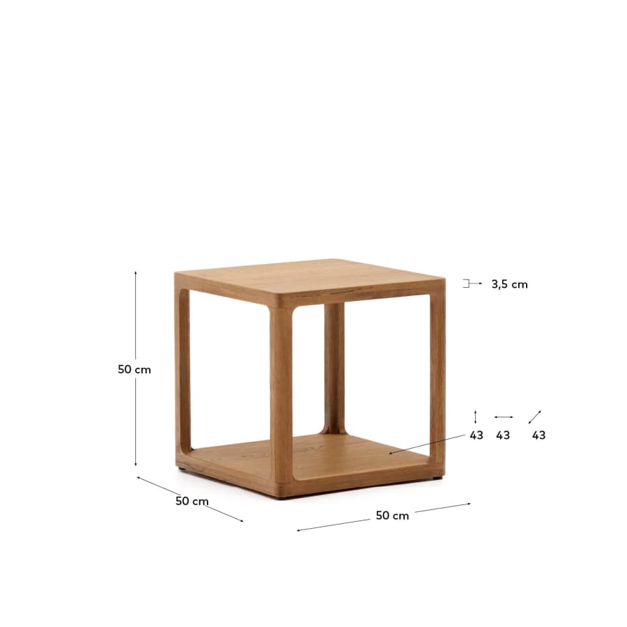 Beistelltisch Japandi Eichenholz 50x50 cm