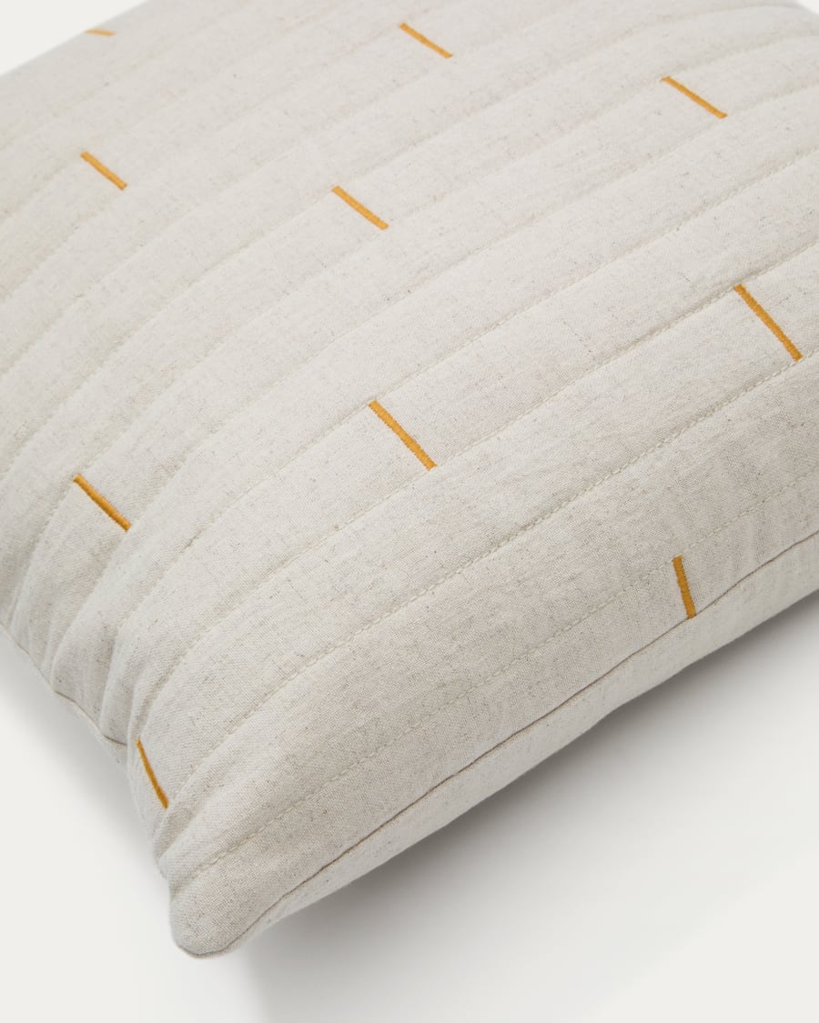 Japandi Kissenbezug aus Leinen mit Stickerei