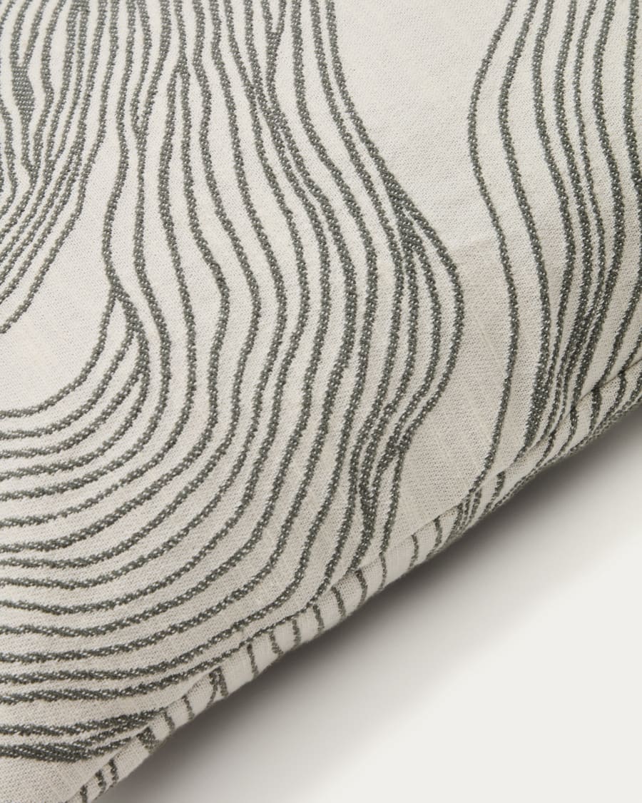 Japandi Kissenbezug mit Blumenmuster