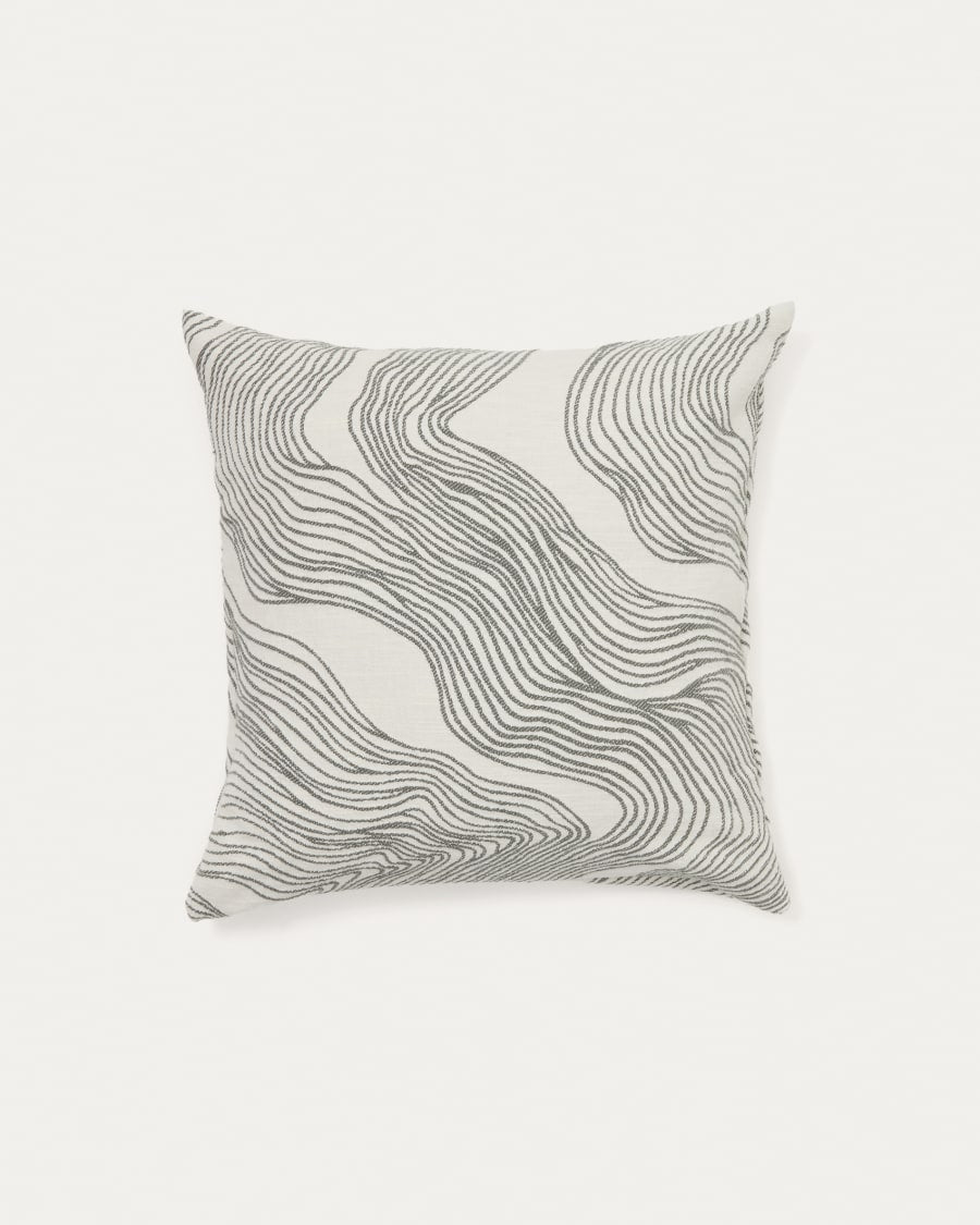 Japandi Kissenbezug mit Blumenmuster